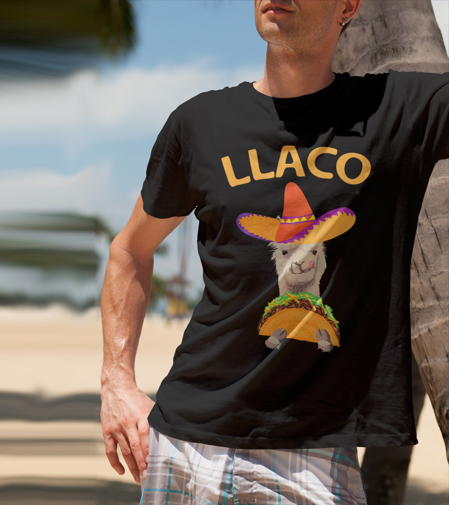 LLACO Llama Taco Sombrero Funny Cinco De Mayo T-Shirt