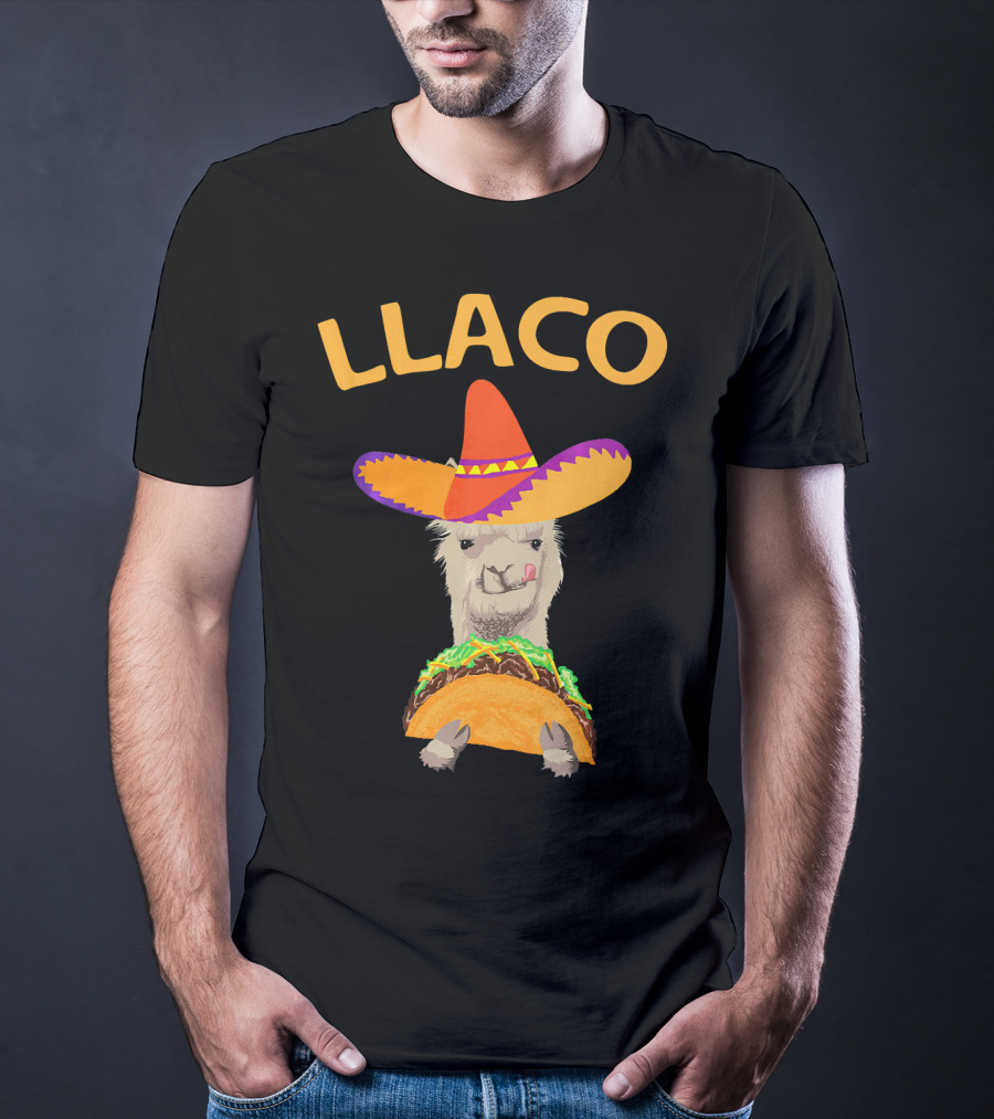 LLACO Llama Taco Sombrero Funny Cinco De Mayo T-Shirt
