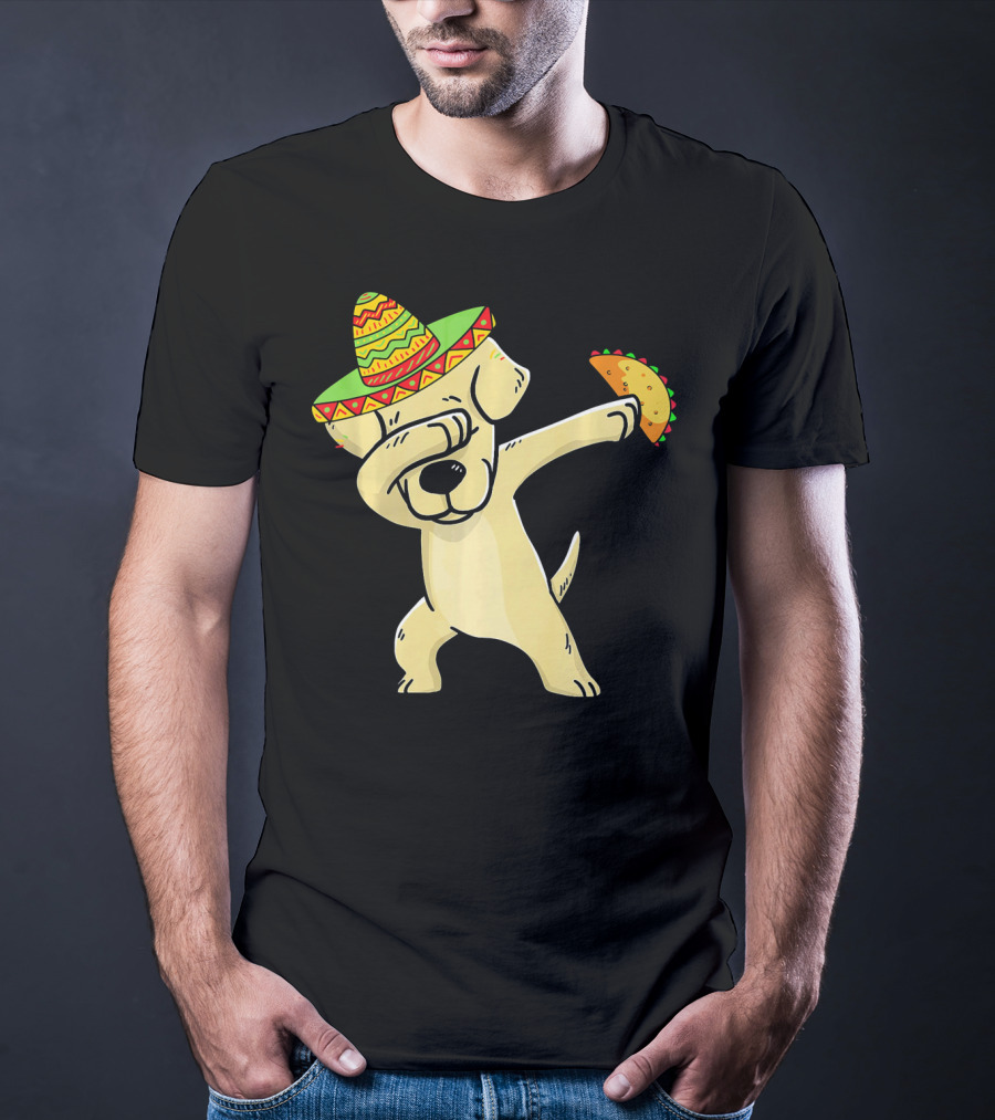 Labrador Retriever Dabbing With Taco And Sombrero T-Shirt