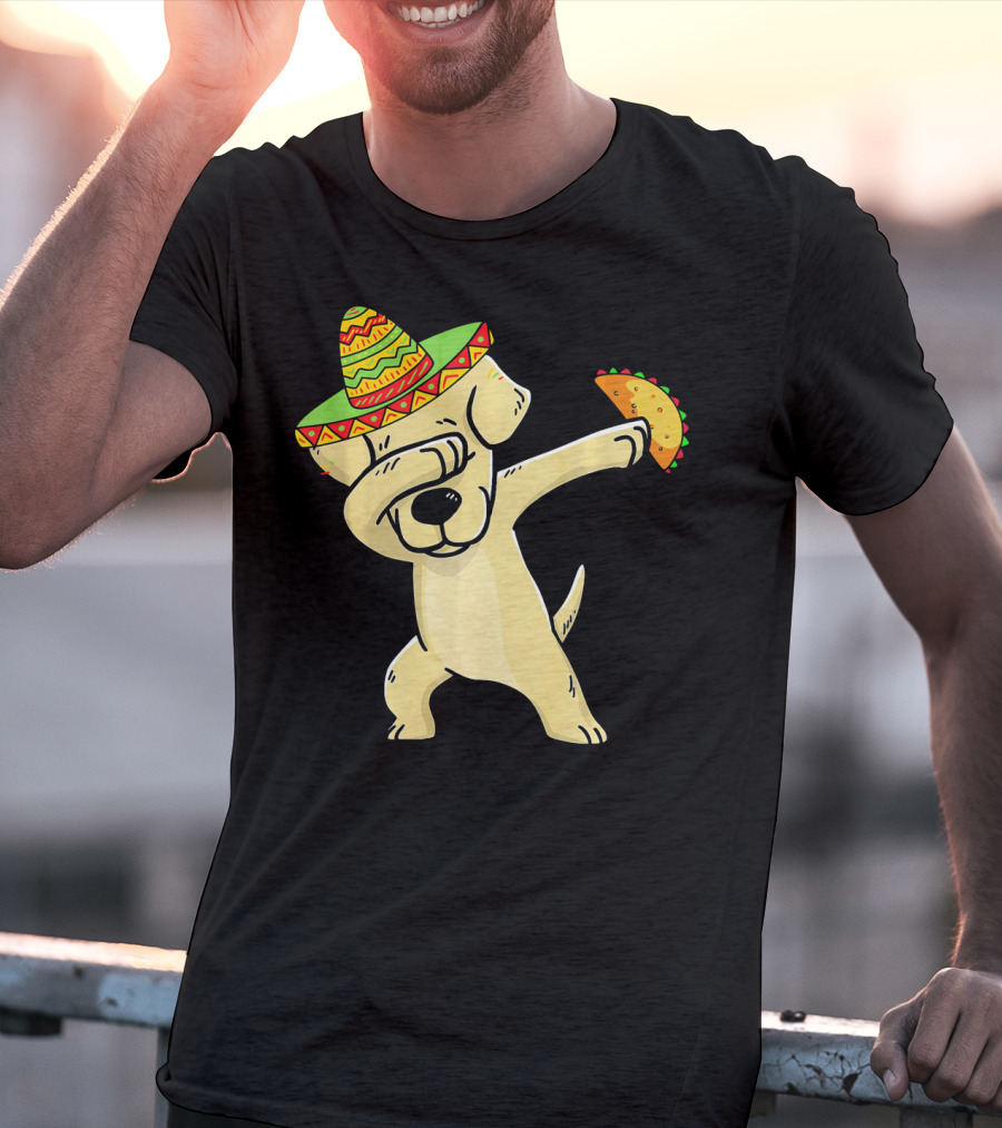 Labrador Retriever Dabbing With Taco And Sombrero T-Shirt