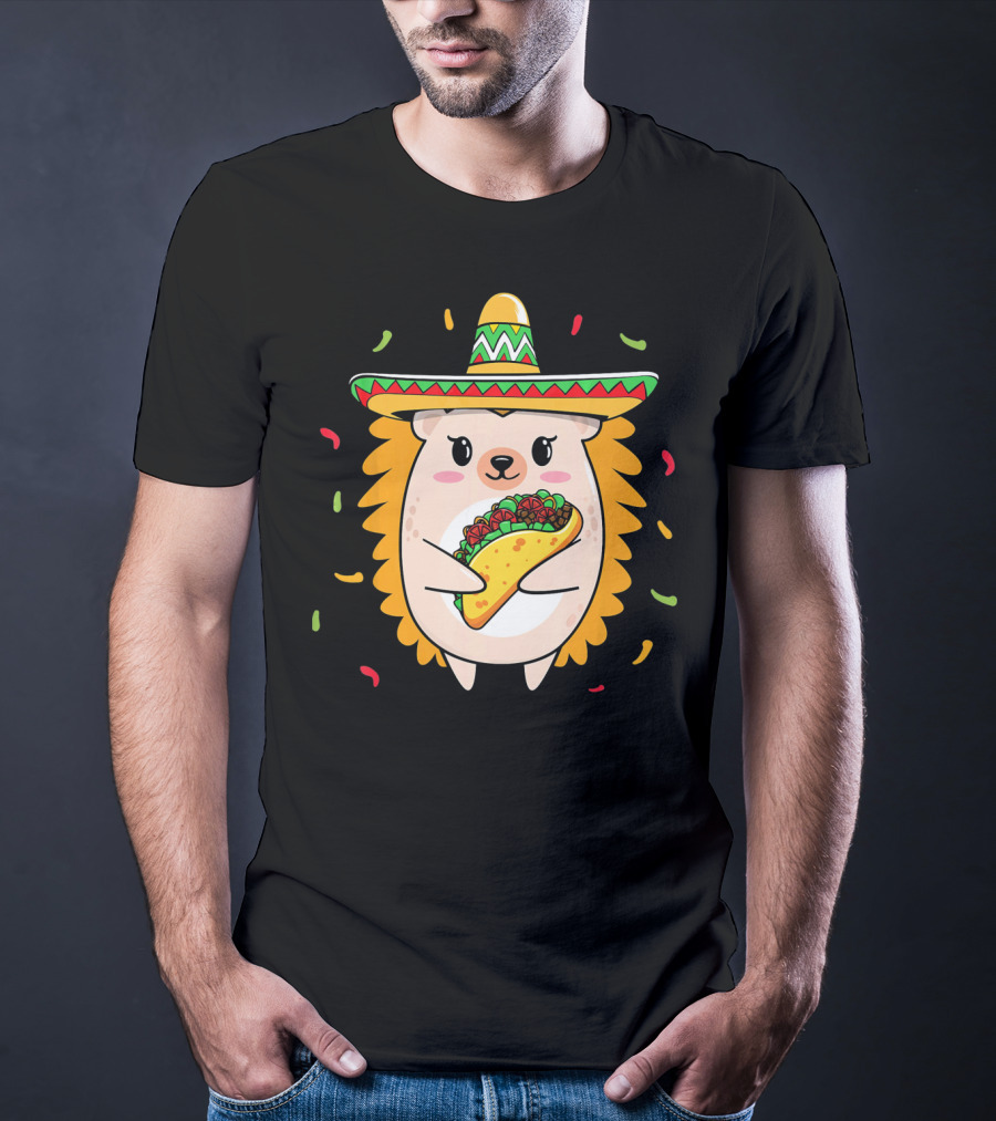 Hedgehog Sombrero Taco Cinco De Mayo Mom Hedgie T-Shirt