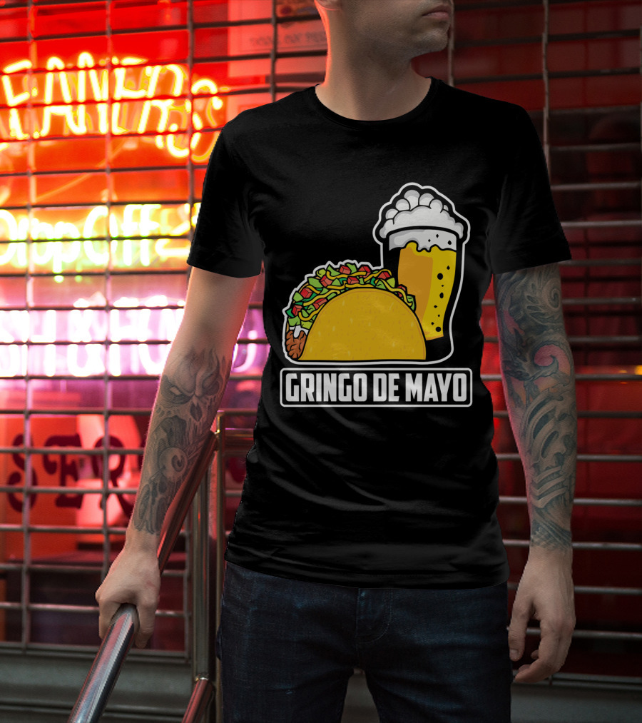 Gringo De Mayo Taco Beer Pun Cinco De Mayo T-Shirt