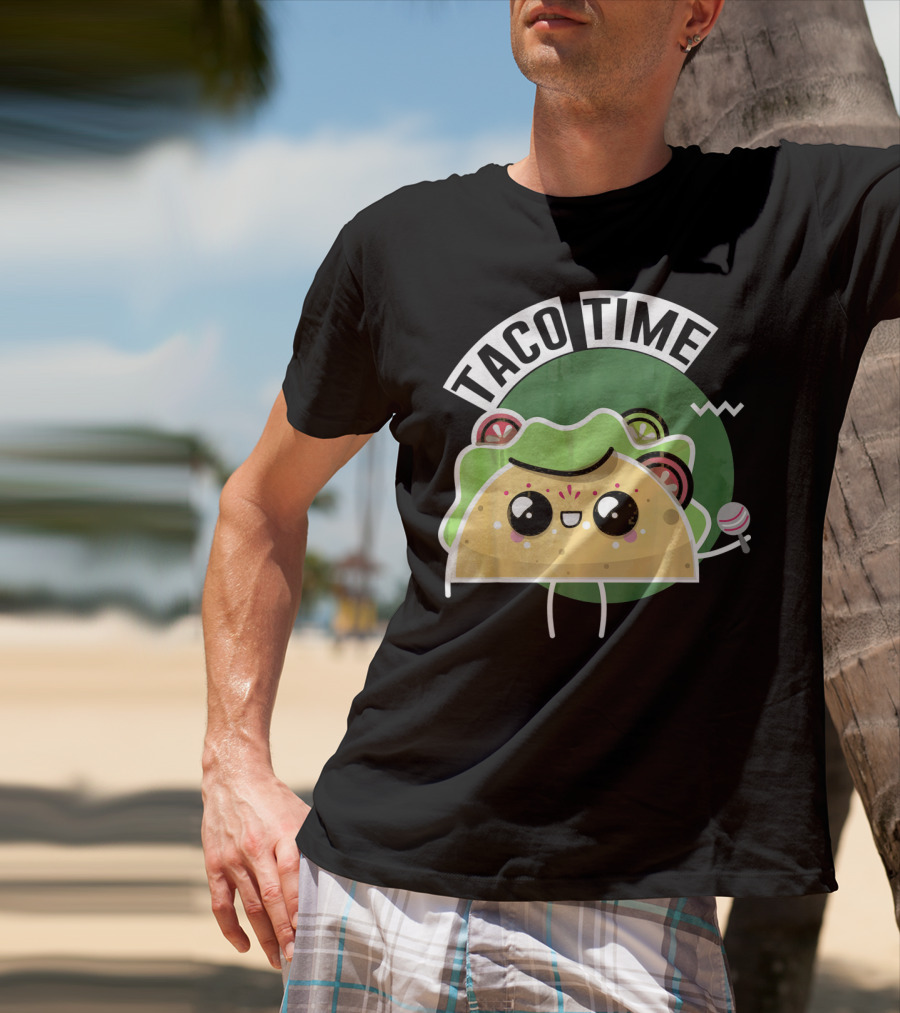 Taco Time Cinco De Mayo Me Food Cartoon Fiesta T-Shirt