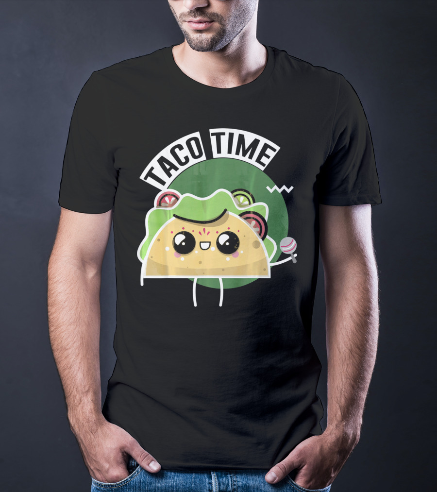 Taco Time Cinco De Mayo Me Food Cartoon Fiesta T-Shirt