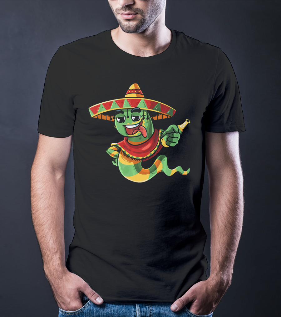 Cinco De Mayo Sombrero Mexican Tequila Worm Fiesta T-Shirt