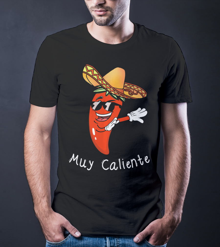 Muy Caliente Dabbing Jalapeno Cinco De Mayo T-Shirt