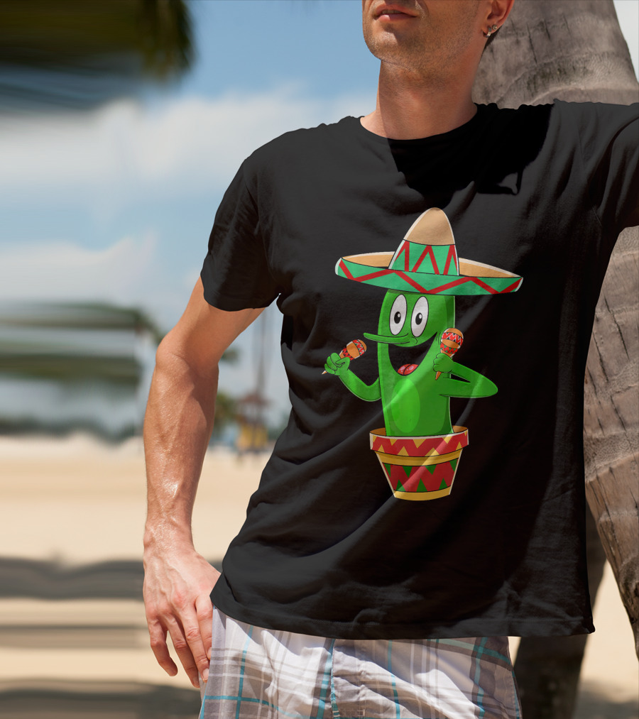 Fiesta Cactus Arriba Sombrero Maracas Cinco De Mayo T-Shirt