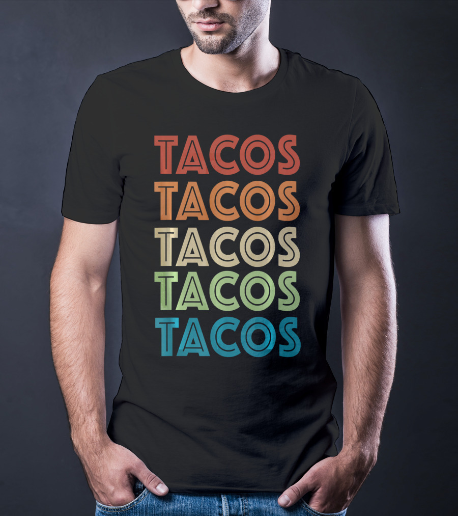 Cinco De Mayo Vintage Tacos Retro Typography T-Shirt
