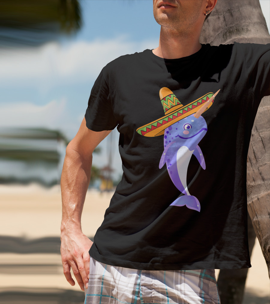 Narwhal Sombrero Mexican Fiesta Cinco De Mayo T-Shirt