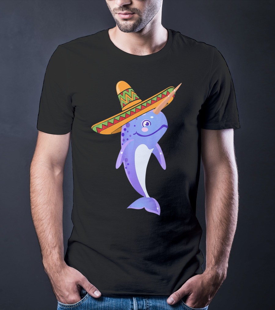 Narwhal Sombrero Mexican Fiesta Cinco De Mayo T-Shirt