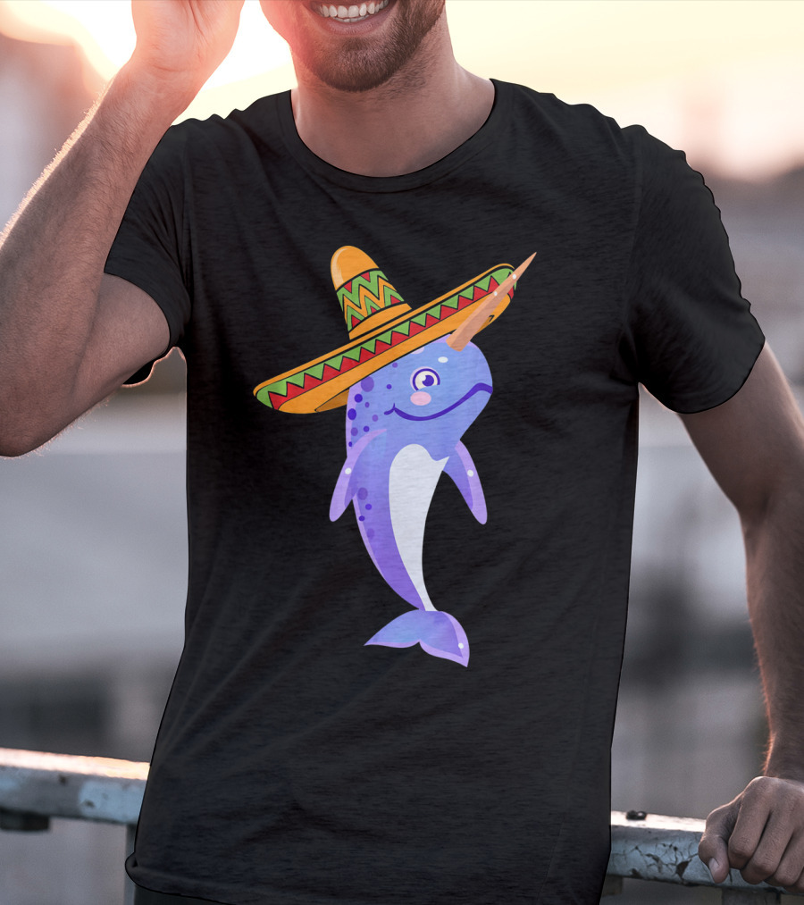 Narwhal Sombrero Mexican Fiesta Cinco De Mayo T-Shirt
