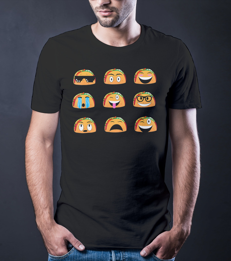 Cinco De Mayo Taco Emoji Faces T-Shirt