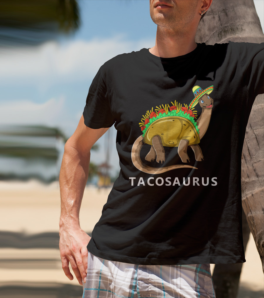 Tacosaurus Cool Dino Taco Sombrero Fiesta Cinco T-Shirt