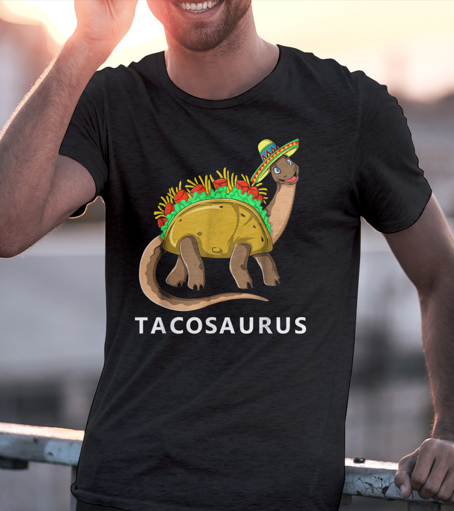 Tacosaurus Cool Dino Taco Sombrero Fiesta Cinco T-Shirt