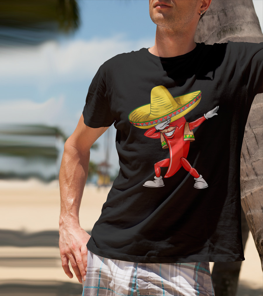 Dabbing Chili Pepper Sombrero Dance Cinco De Mayo T-Shirt