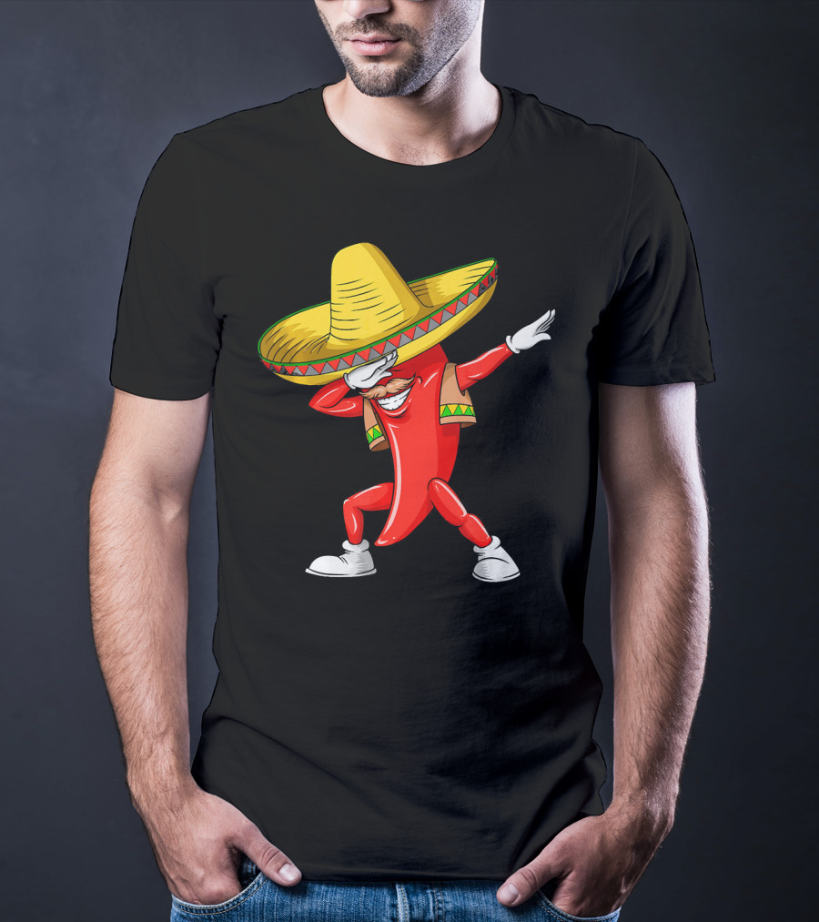 Dabbing Chili Pepper Sombrero Dance Cinco De Mayo T-Shirt