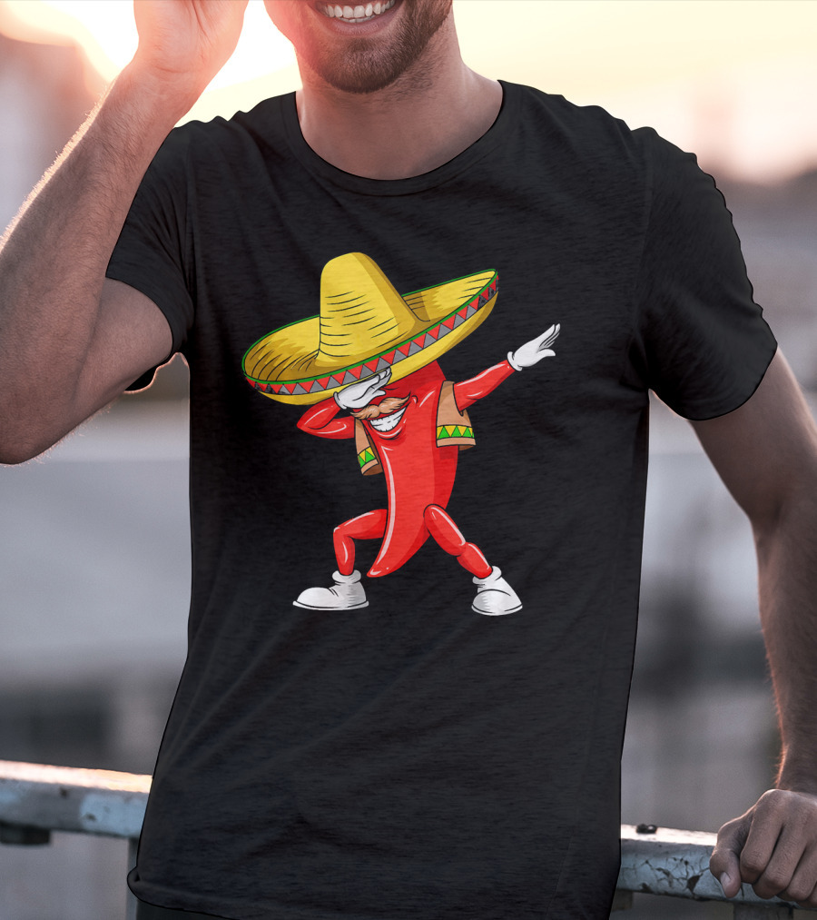 Dabbing Chili Pepper Sombrero Dance Cinco De Mayo T-Shirt