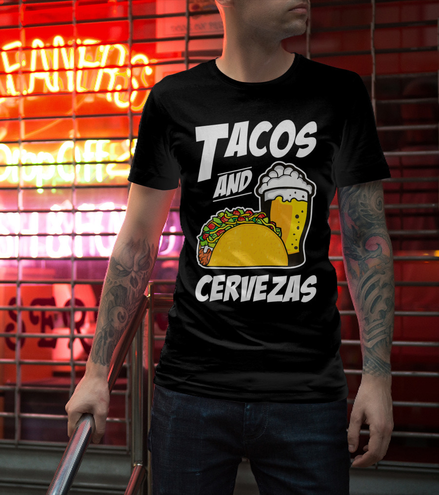Tacos And Cervezas Funny Cinco De Mayo T-Shirt