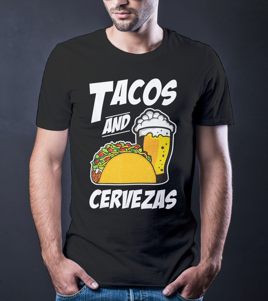 Tacos And Cervezas Funny Cinco De Mayo T-Shirt