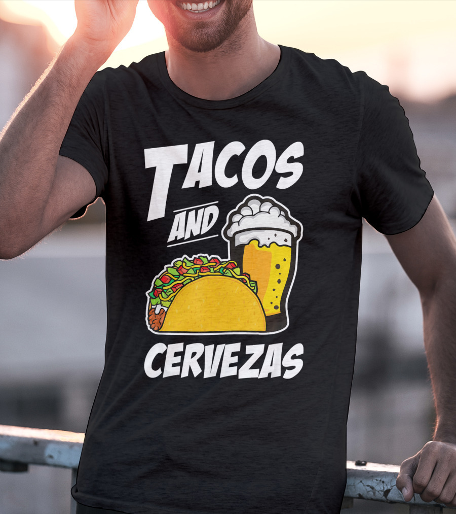 Tacos And Cervezas Funny Cinco De Mayo T-Shirt