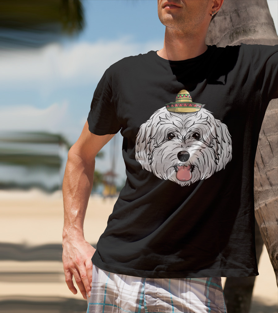 Maltipoo Dog Sombrero Fiesta Cinco De Mayo T-Shirt