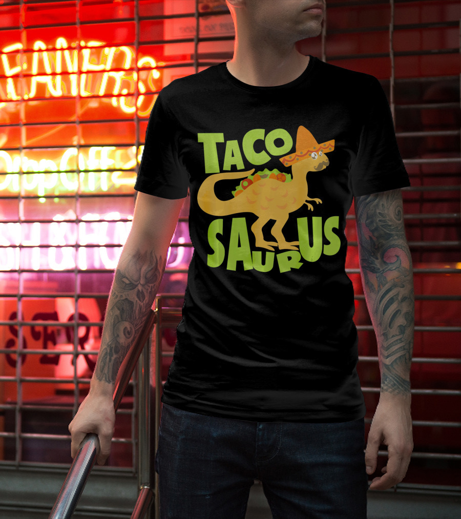 Cinco De Mayo Taco Tacosa Dinosaur Tacosaurus Sombrero T-Shirt