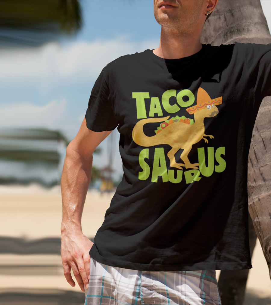 Cinco De Mayo Taco Tacosa Dinosaur Tacosaurus Sombrero T-Shirt