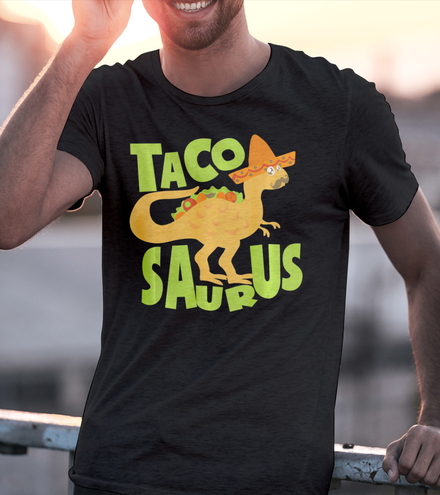 Cinco De Mayo Taco Tacosa Dinosaur Tacosaurus Sombrero T-Shirt