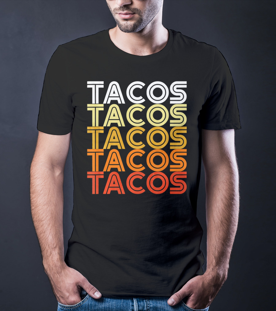 Cool Retro Vintage Tacos Gradient T-Shirt