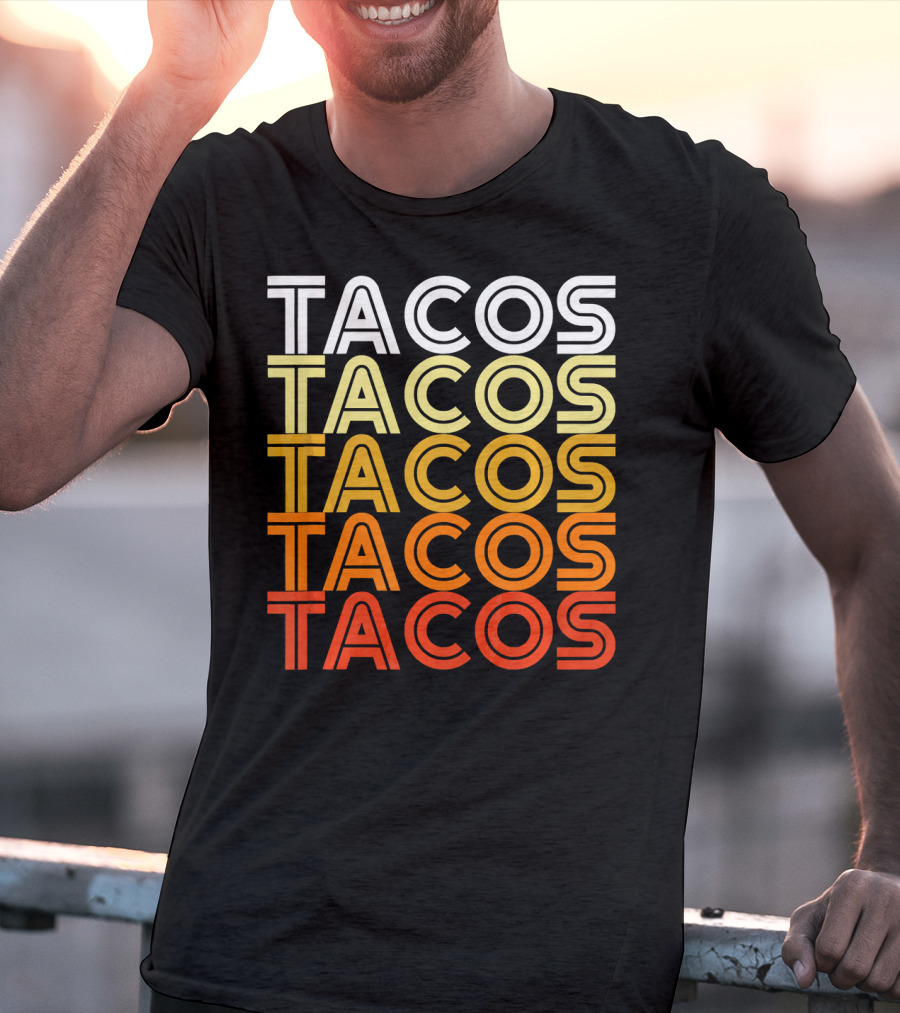 Cool Retro Vintage Tacos Gradient T-Shirt