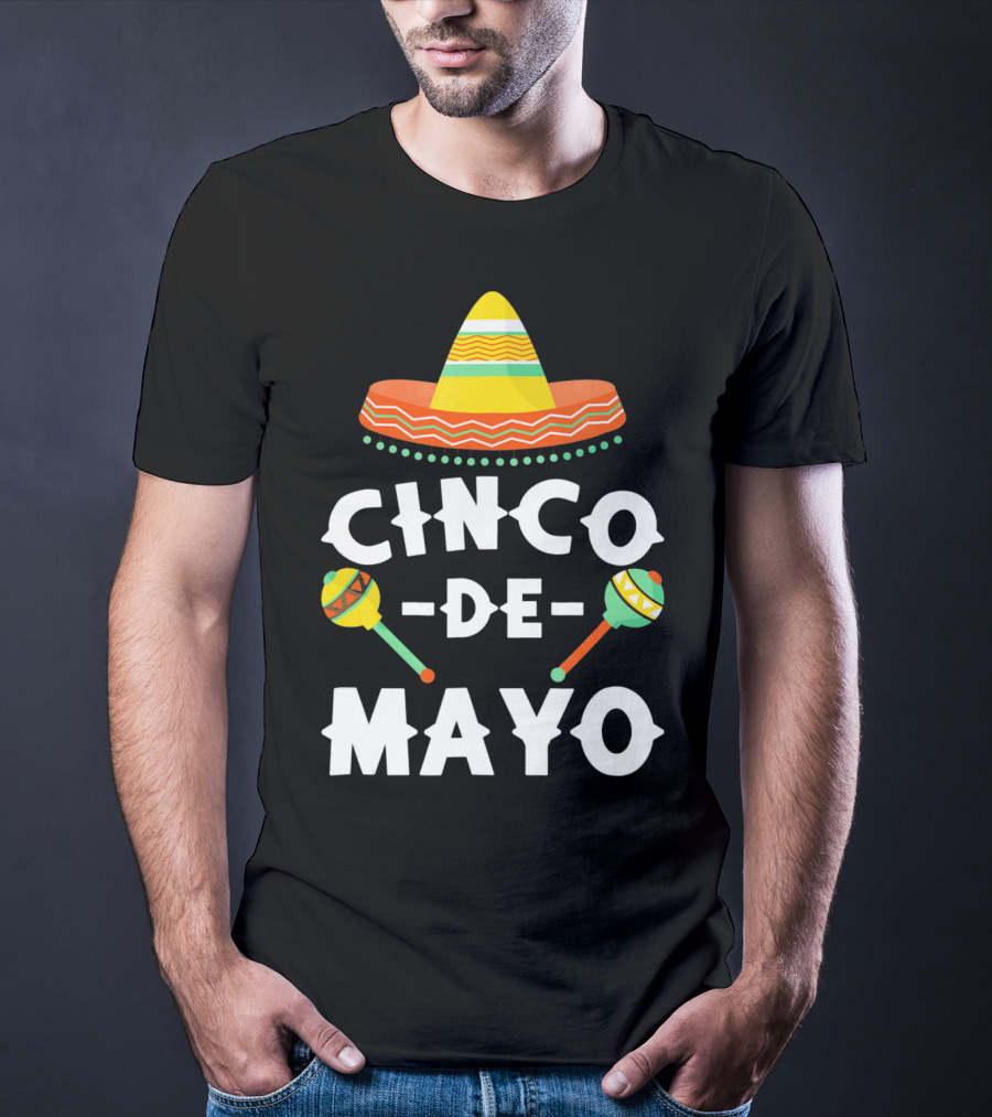 Cinco De Mayo Sombrero And Maracas T-Shirt