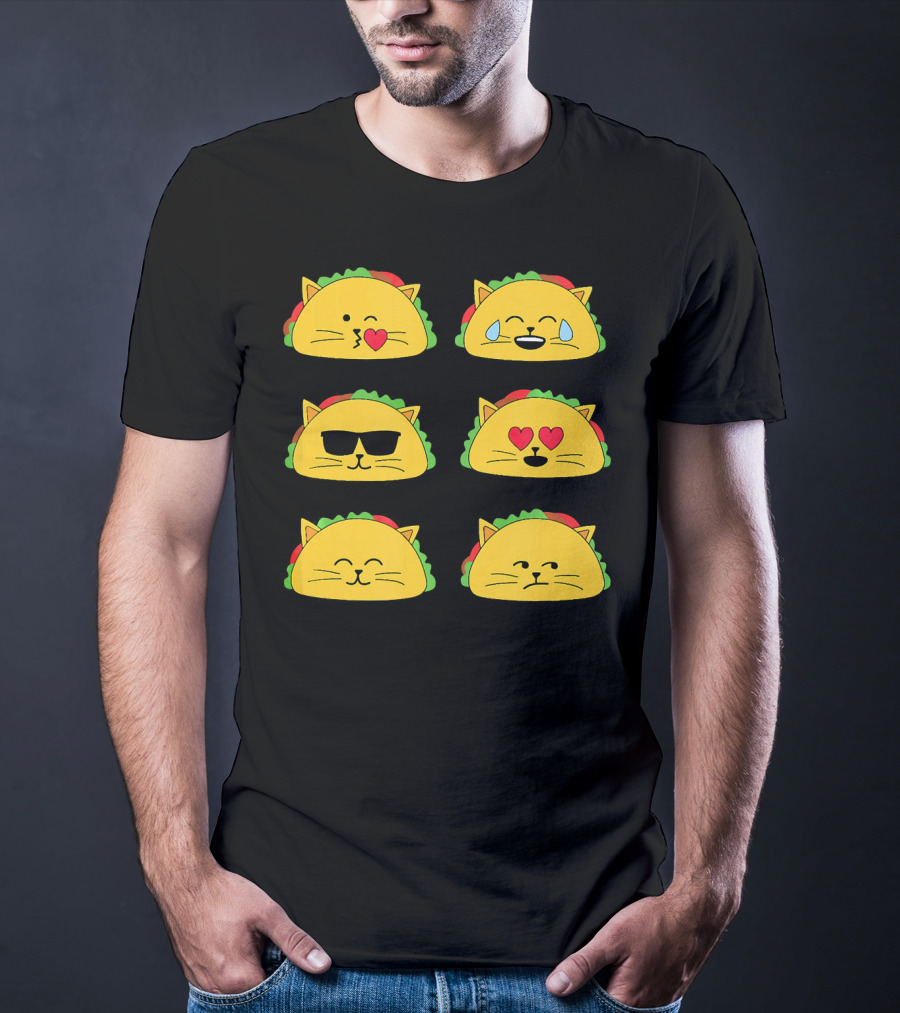 Taco Cat Emoji Faces Tacocat Lover T-Shirt
