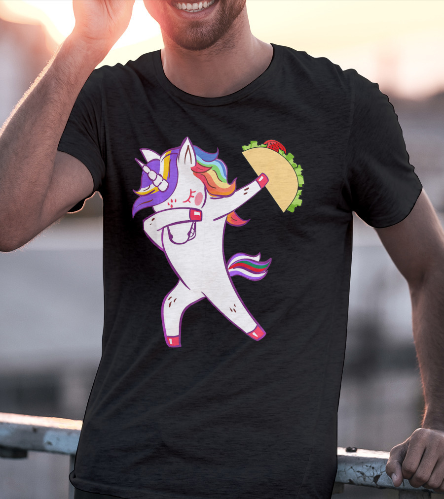 Unicorn Dabbing With Taco Cinco De Mayo T-Shirt