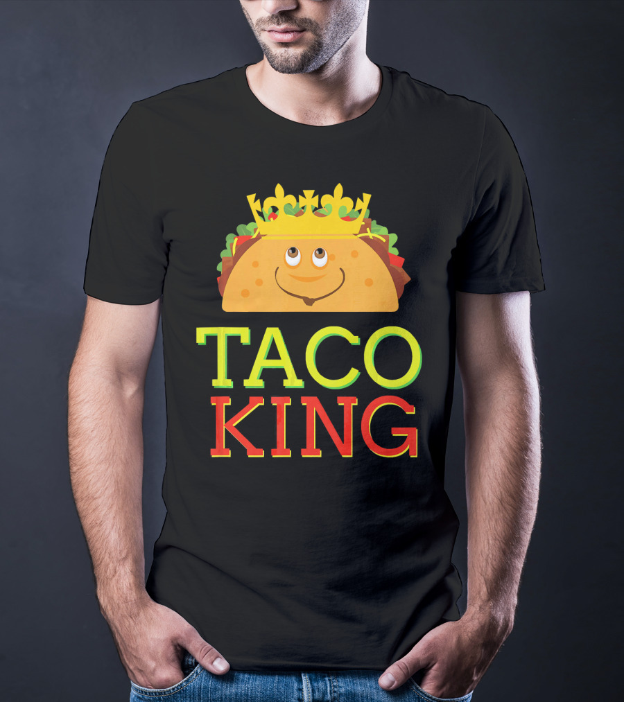 Taco King Funny Cinco DE With Smiling Crowned Taco T-Shirt