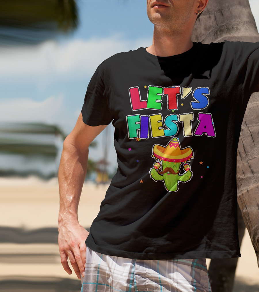 Let's Fiesta Cinco De Mayo Drinko Cactus Sombrero T-Shirt