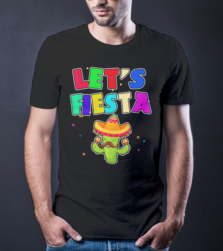 Let's Fiesta Cinco De Mayo Drinko Cactus Sombrero T-Shirt
