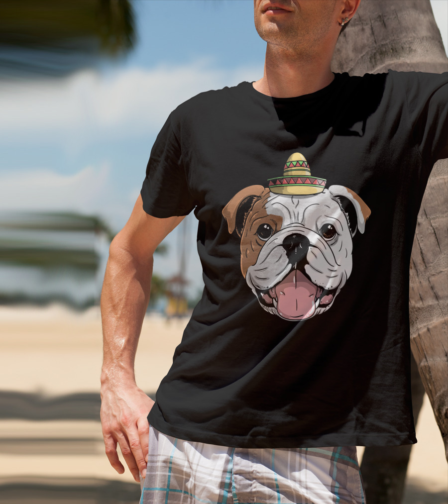Boxer Dog Sombrero Cinco De Mayo Fiesta Fun T-Shirt