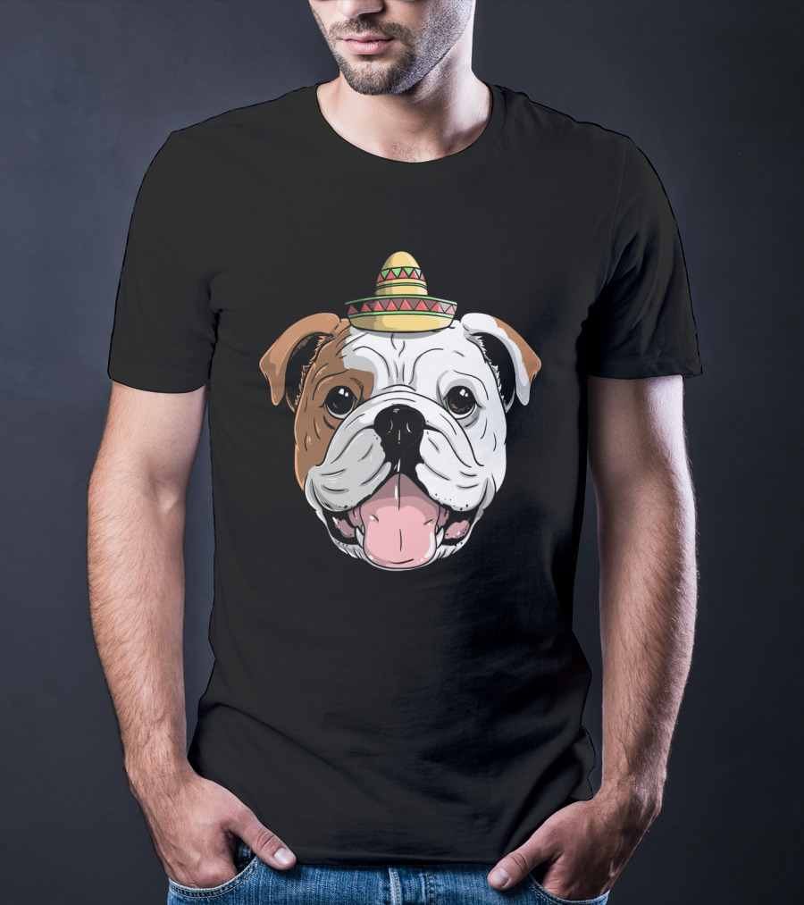 Boxer Dog Sombrero Cinco De Mayo Fiesta Fun T-Shirt