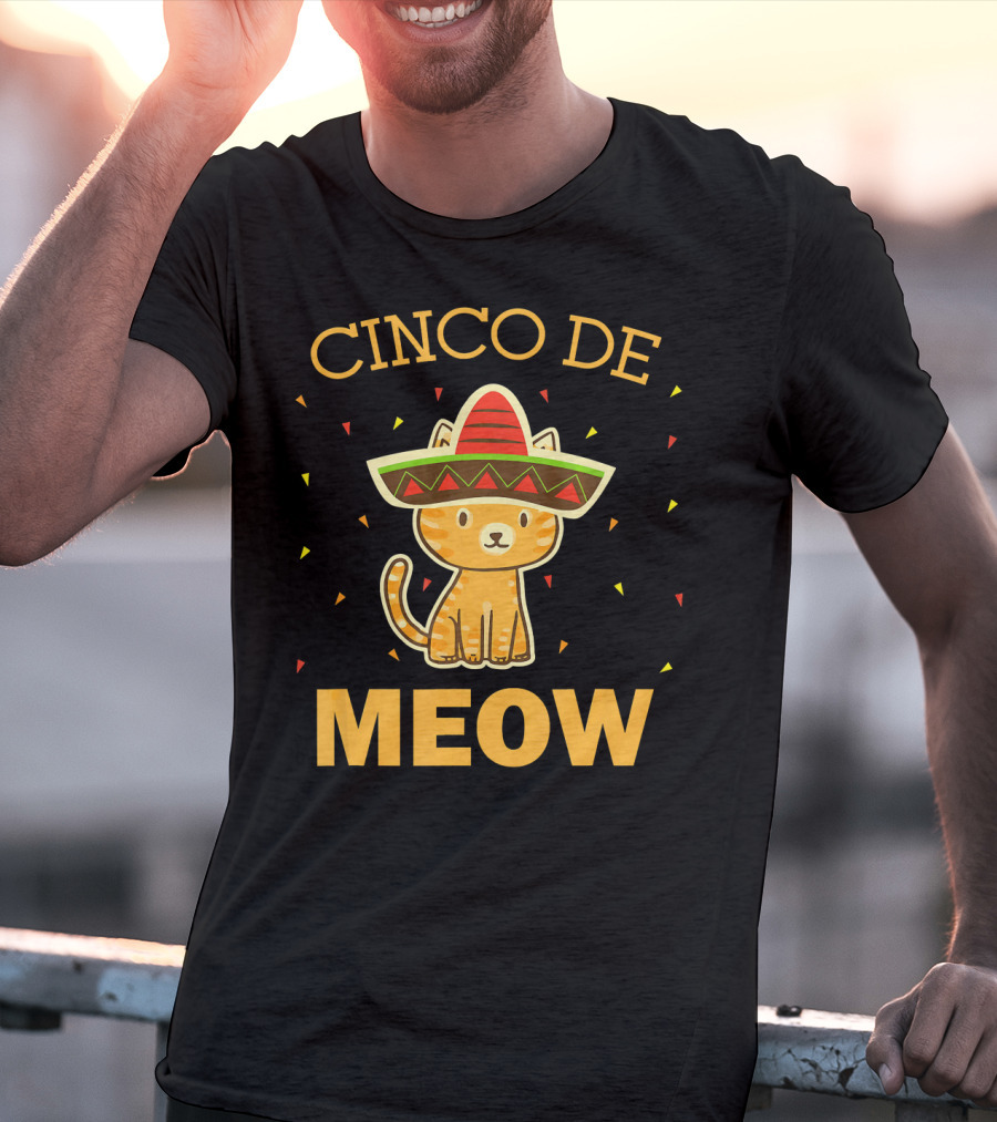 Cinco De Meow Cat Sombrero Kitten T-Shirt