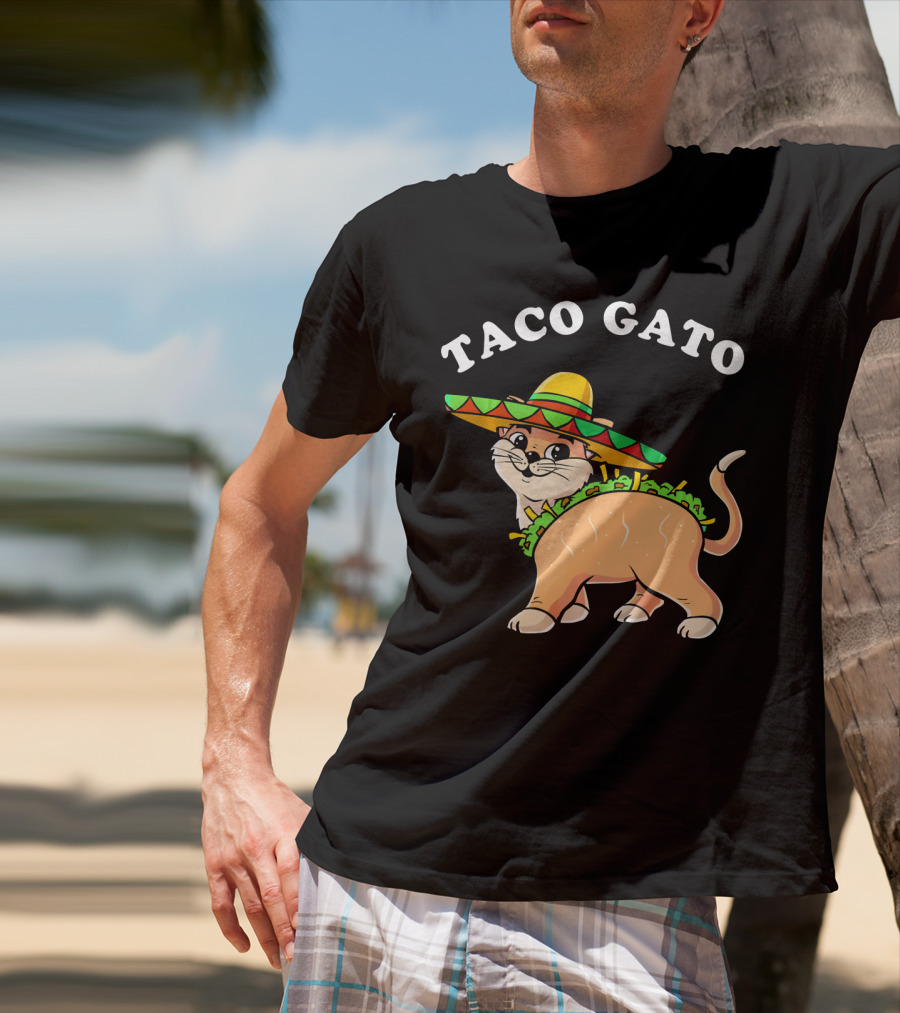 Taco Gato Sombrero Funny Cinco De Mayo Cat T-Shirt