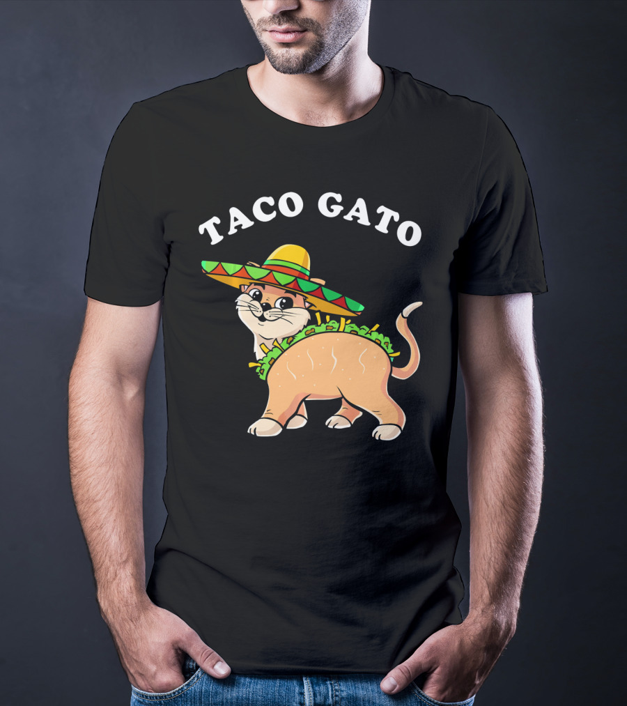 Taco Gato Sombrero Funny Cinco De Mayo Cat T-Shirt