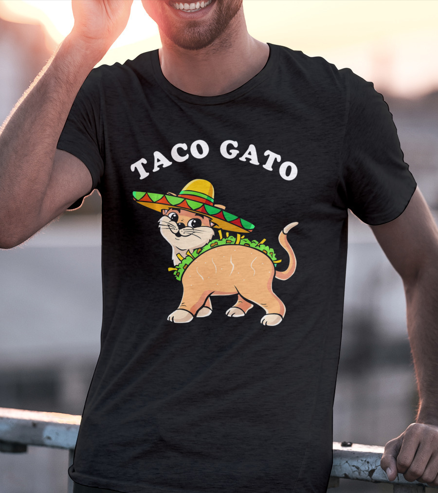 Taco Gato Sombrero Funny Cinco De Mayo Cat T-Shirt
