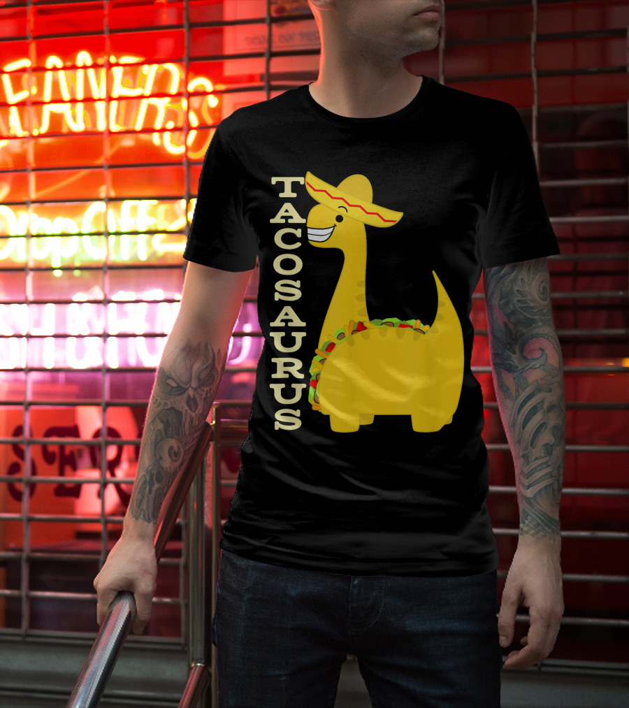 Cinco De Mayo Tacosaurus Dinosaur With Sombrero T-Shirt