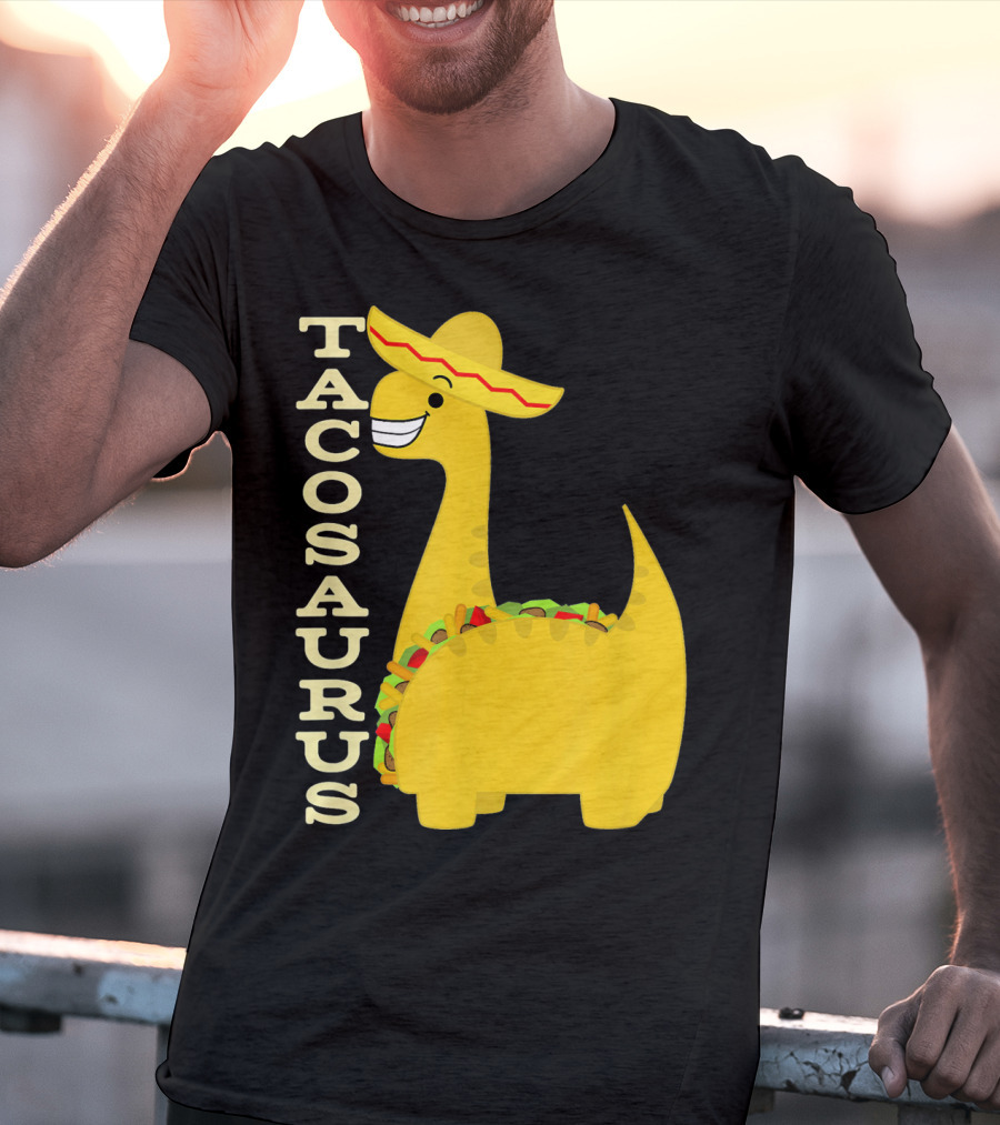 Cinco De Mayo Tacosaurus Dinosaur With Sombrero T-Shirt