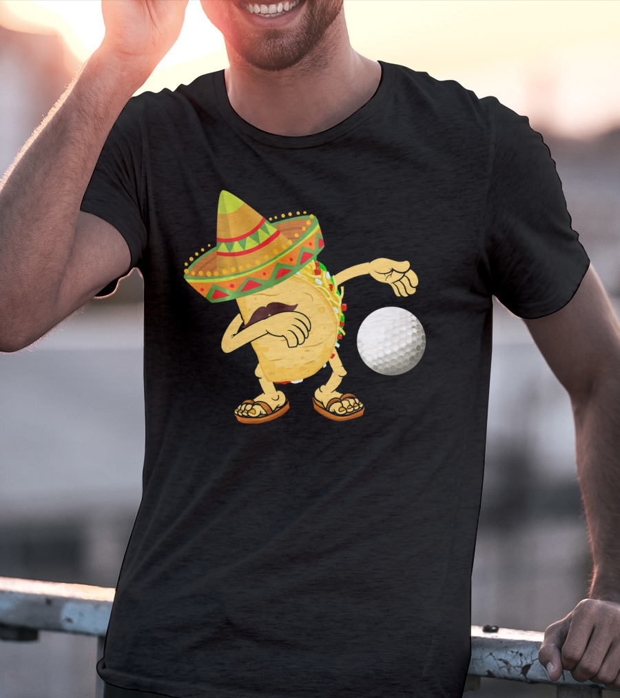 Dabbing Golf Taco Dab Funny Cinco Sombrero Dance T-Shirt