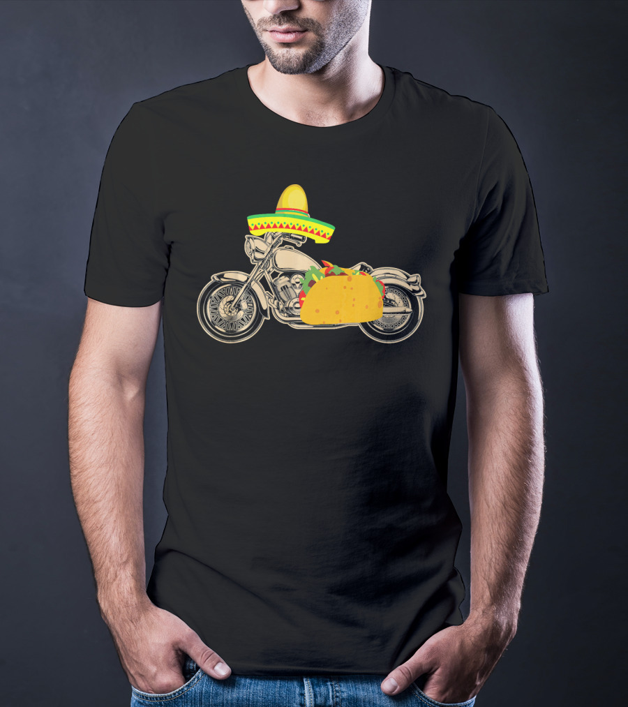 Cinco De Mayo Motorcycle Taco Sombrero Rider T-Shirt