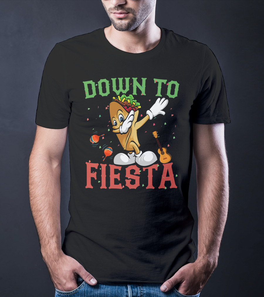 Down To Fiesta Dabbing Burrito Funny Cinco De Mayo T-Shirt