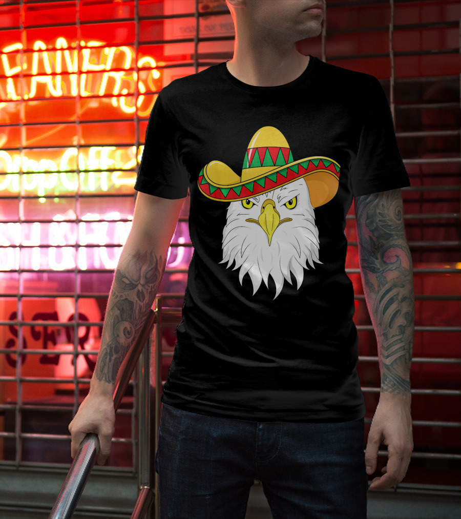 Cinco De Mayo Eagle With Sombrero America Kids T-Shirt