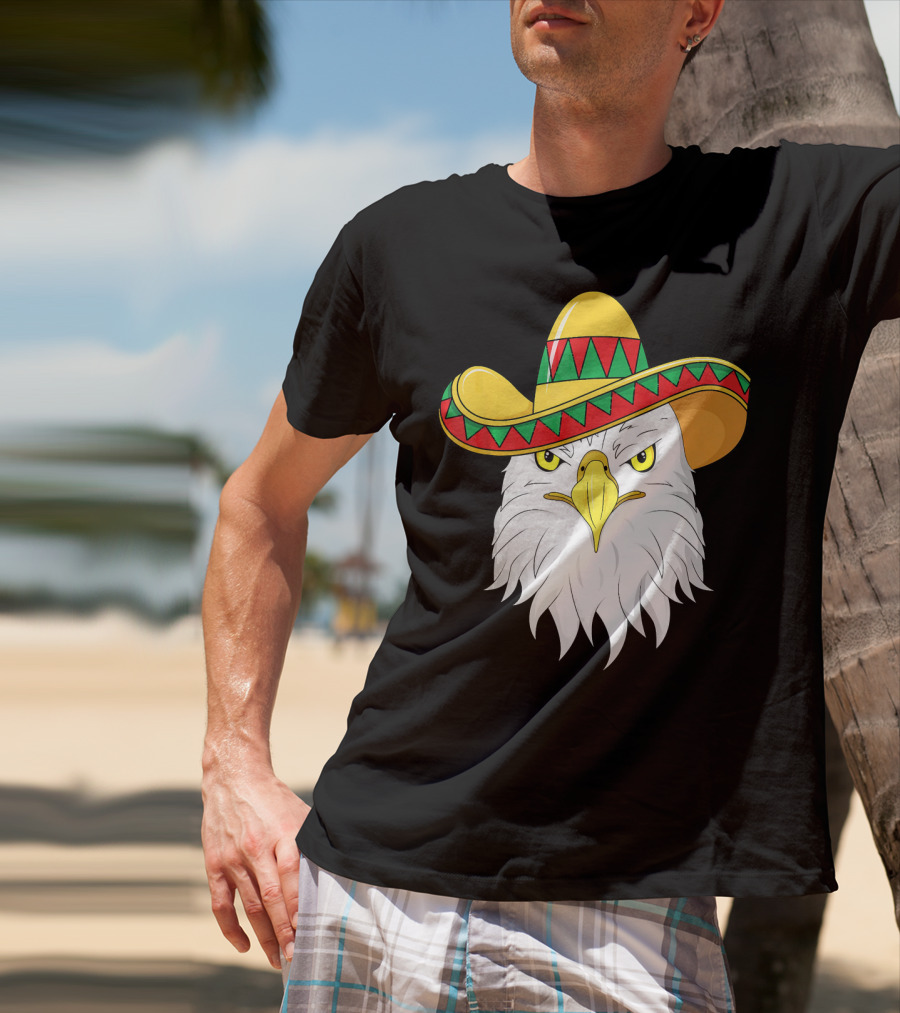 Cinco De Mayo Eagle With Sombrero America Kids T-Shirt