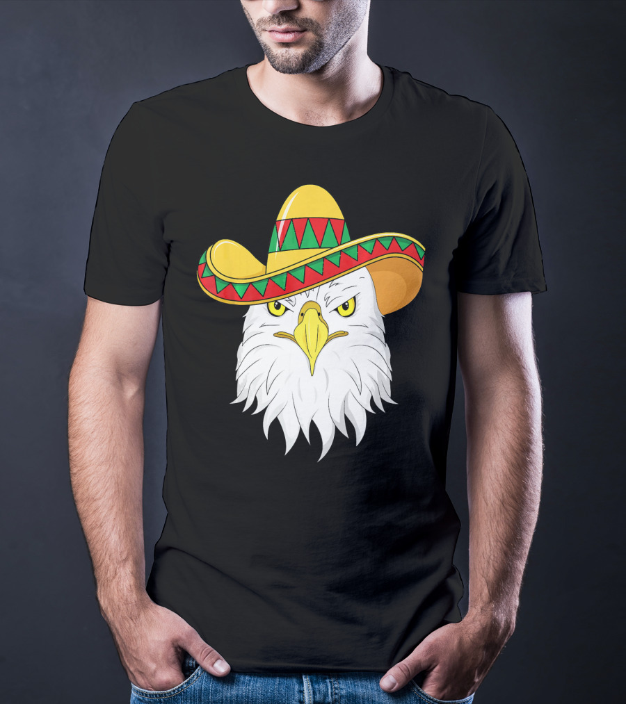 Cinco De Mayo Eagle With Sombrero America Kids T-Shirt